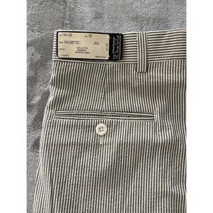 NWT Charleston Khakis Pants Men 36R Blue White Stripe Seersucker Palmetto USA